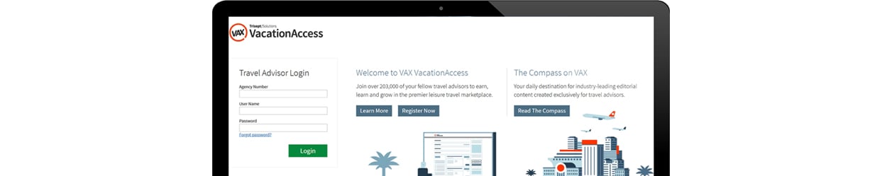part of vax login page on a computer monitor