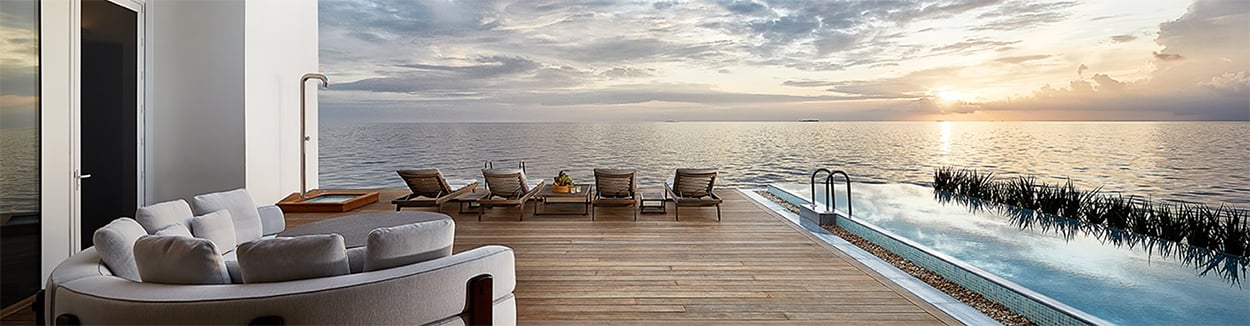 Lounge area next to private infinity pool
