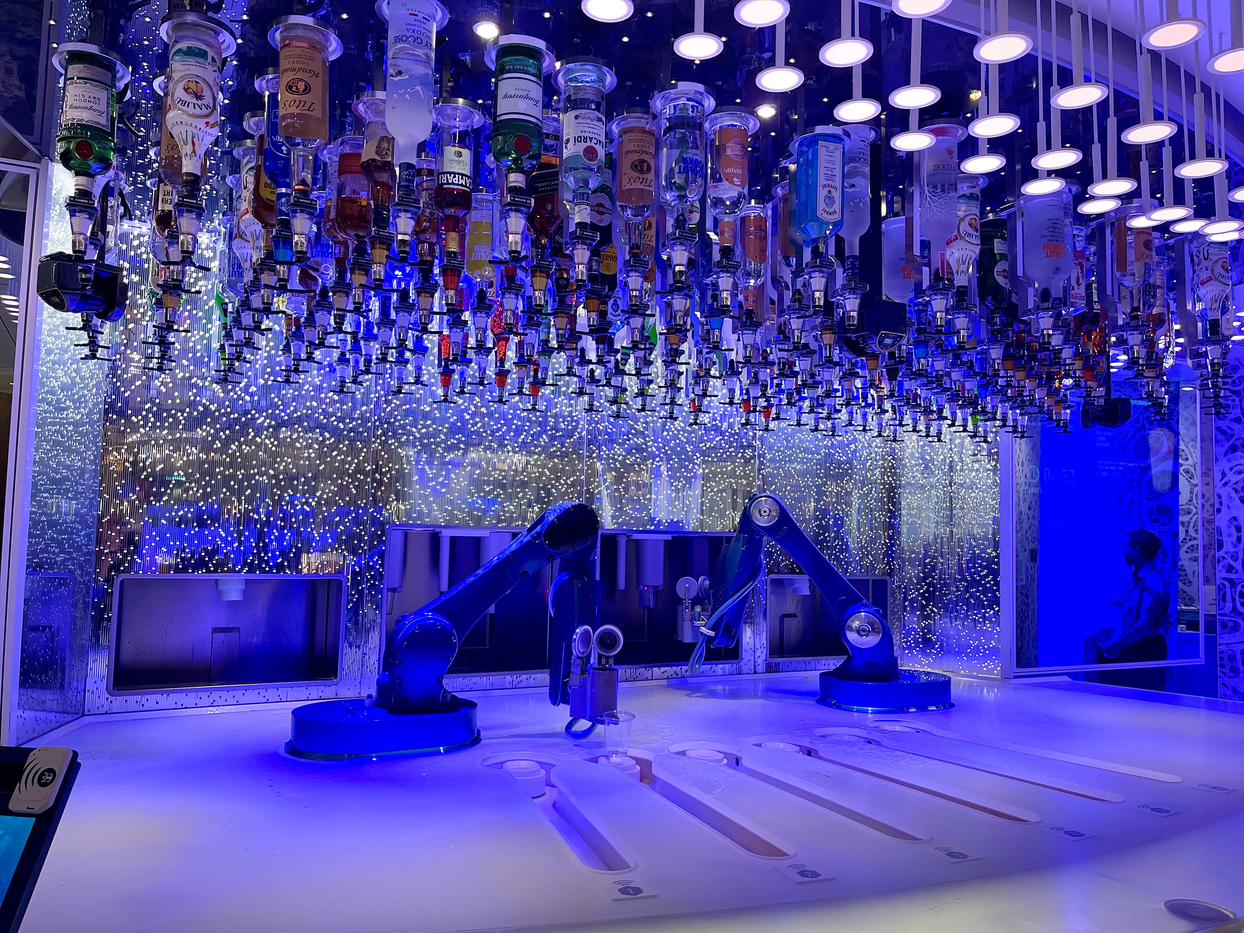 bar with robotic bartender