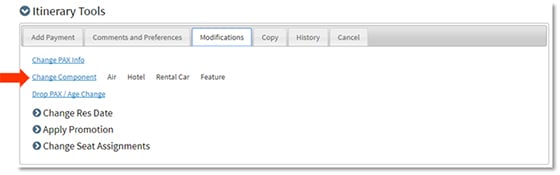 change component link