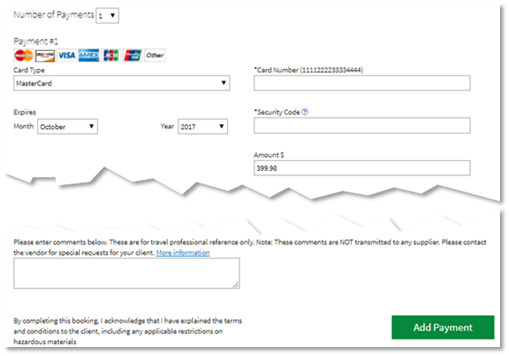client payment information