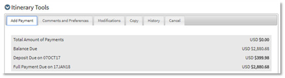 add payment tab