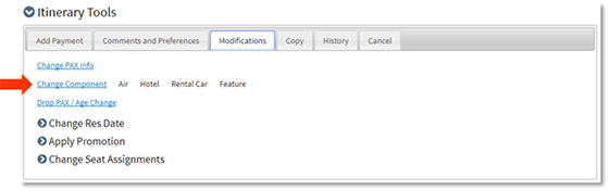 change component link