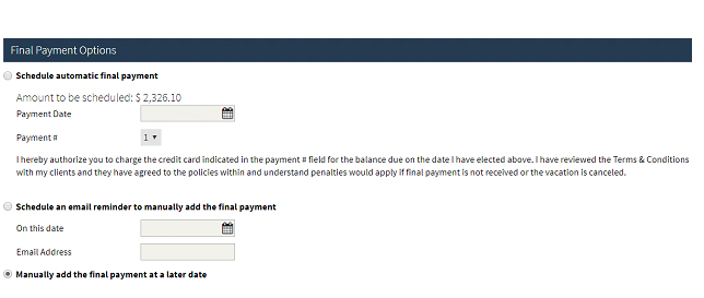 final payment options screenshot