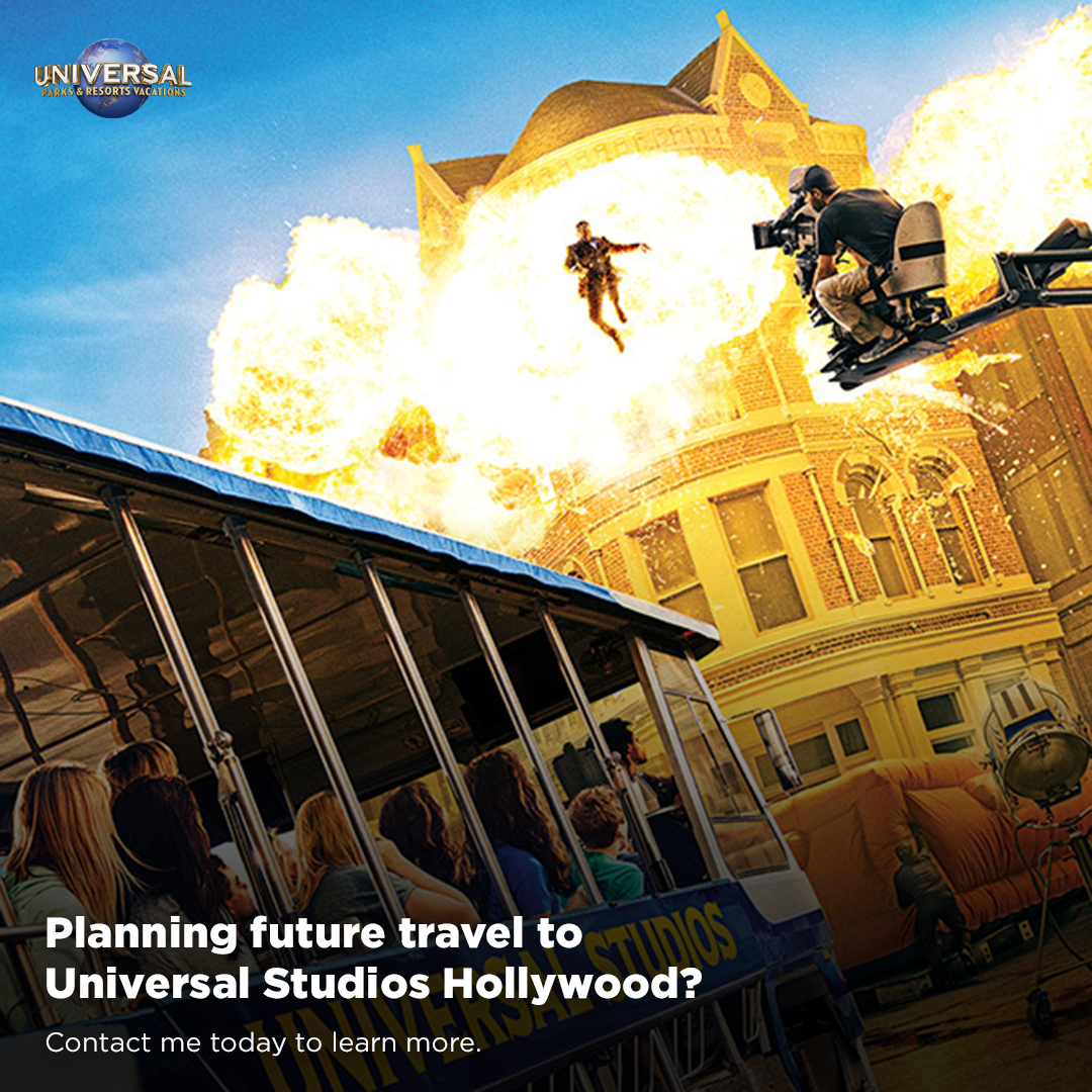 Planning future travel to Universal Studios Hollywood? Contact me today to learn more.