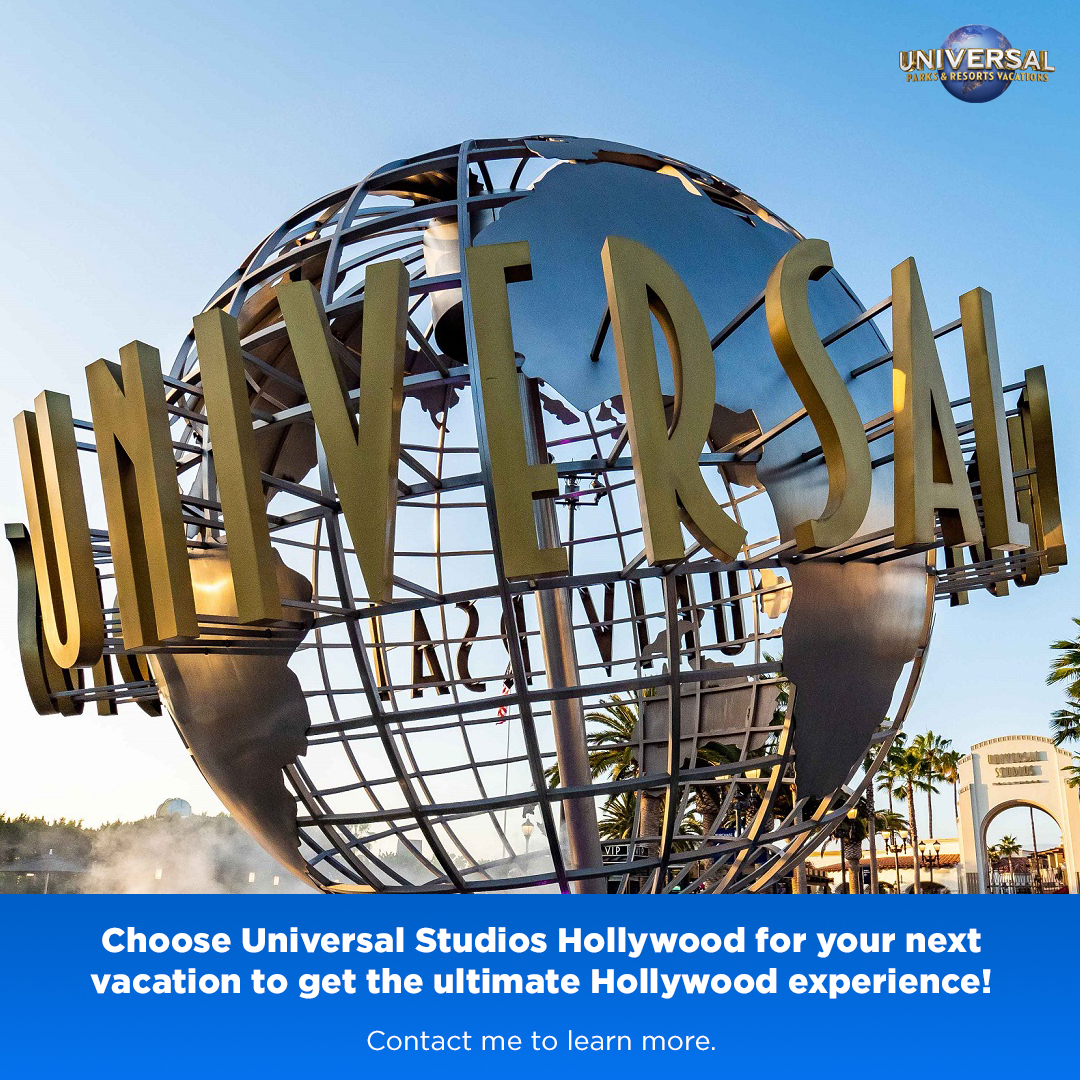 Choose Universal Studios Hollywood for your next vacation to get the ultimate hollywood experience!. Contact me to learn more.
